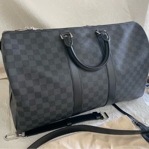 Louis Vuitton Damier Graphite Bandouliere Keepall 45 With Strap